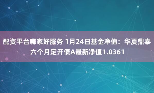 配资平台哪家好服务 1月24日基金净值：华夏鼎泰六个月定开债A最新净值1.0361