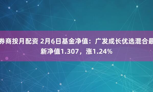 券商按月配资 2月6日基金净值：广发成长优选混合最新净值1.307，涨1.24%