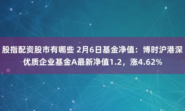 股指配资股市有哪些 2月6日基金净值：博时沪港深优质企业基金A最新净值1.2，涨4.62%